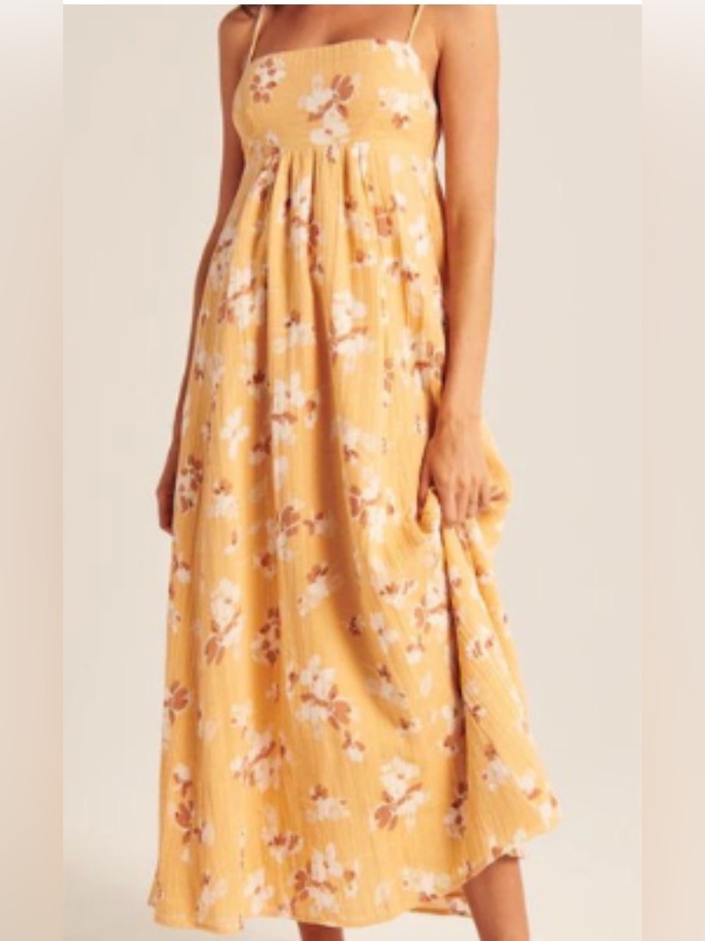 ABERCROMBIE Floral Spaghetti-strap Maxi Dress